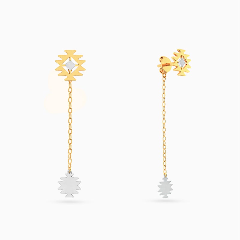 Miss L' by L'azurde Flower Drop Earrings in 18K Gold - Image 2